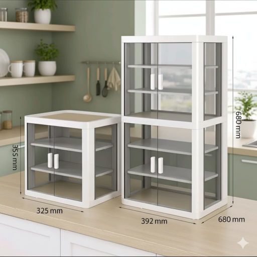 Food cabinet susun 3 rak dapur rak penyimpanan serbaguna (naiba nandos)