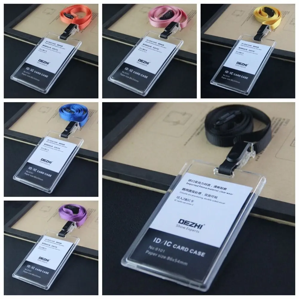Badge Cards Work Identity ID Card Holder Employee Card with Lanyard Business Card Holder Neck Straps Business Name Card Cover Women Men