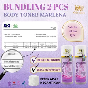 2 TONER BADAN WHITENING MARLENA AHA BPOM GRATIS KAPAS