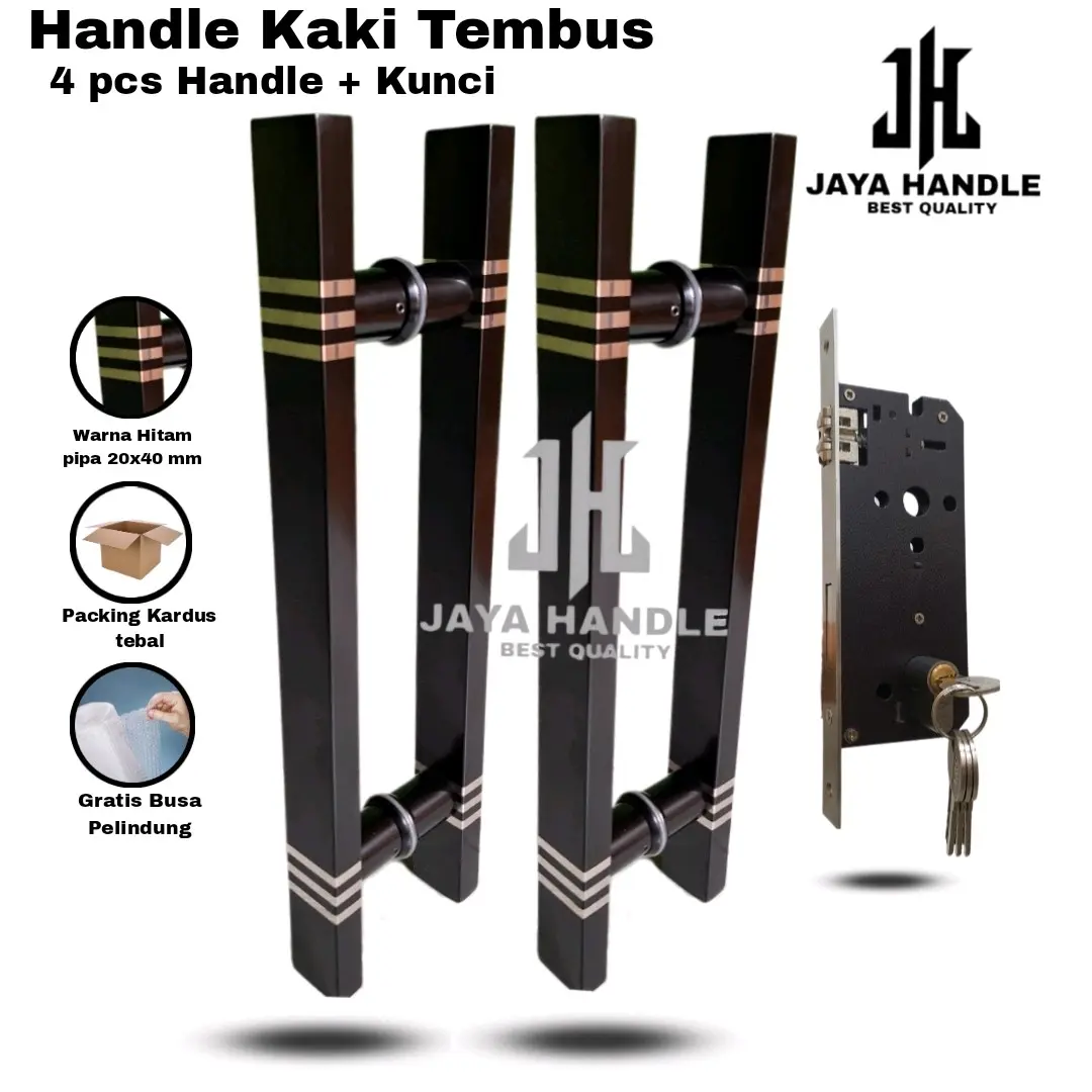 Paket Hemat 4 pcs Handle + Kunci Handle Pintu KACA ALUMUNIUM KAYU BESI DLL