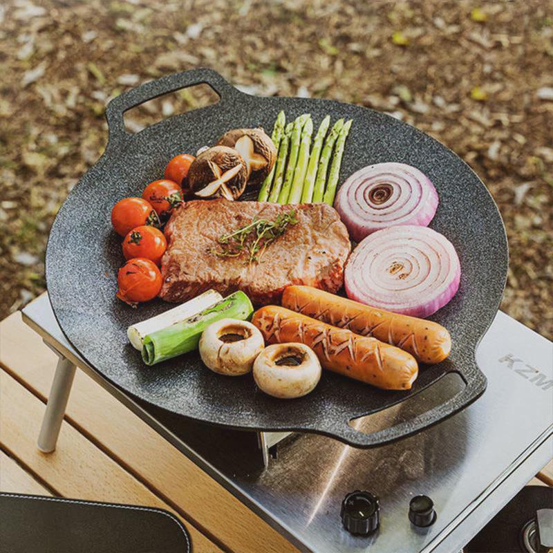 28/32/36cm BBQ Barbecue Plate, Non-Stick Circular Frying Pan - TikTok ...