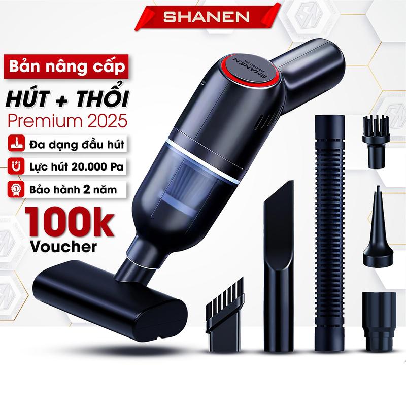  Máy hút bụi cầm tay mini không dây SHANEN công suất 120w lực hút 20000Pa Bảo hành 24 tháng 