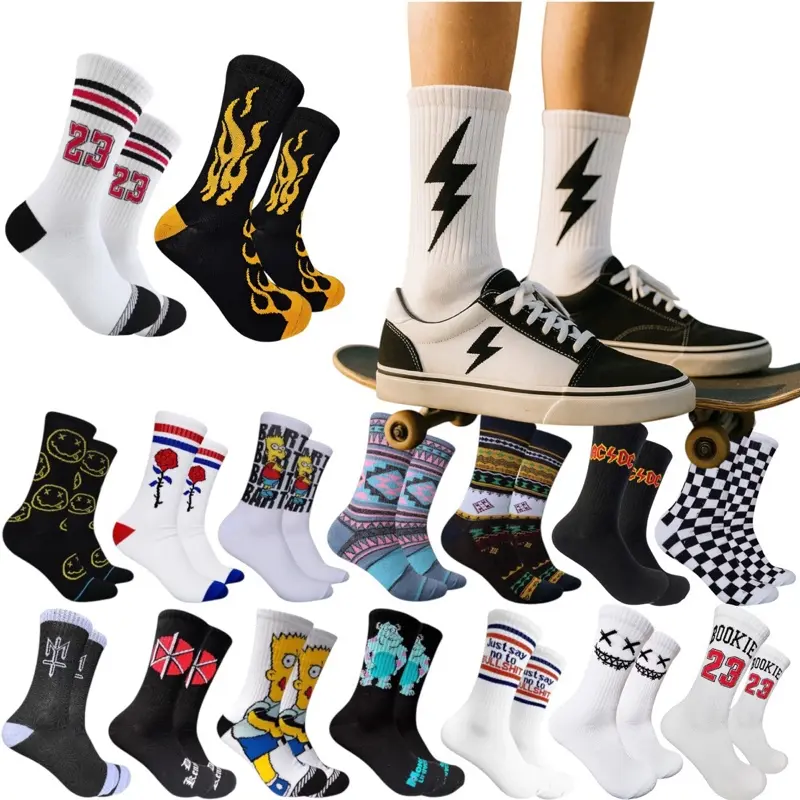 Kaos Kaki Keren Skena Motif Old School Tebal Murah Panjang Sebetis Unisex Dewasa Banyak Motif Sekolah Kerja Nyaman Olahraga
