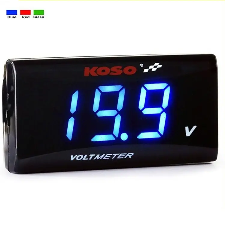 KOSO Motorcycle Volt meter Super Waterproof Electromobile Car LED Digital VoltMeter 12v-150v