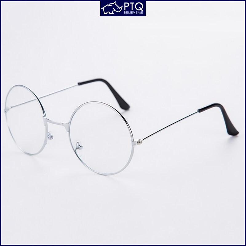 Kính chống ánh sángxanh biển thời trang dành cho phụ nữ và nam giới, kính mắt trang trí retro mới, kính gọng tròn văn học, PTQ