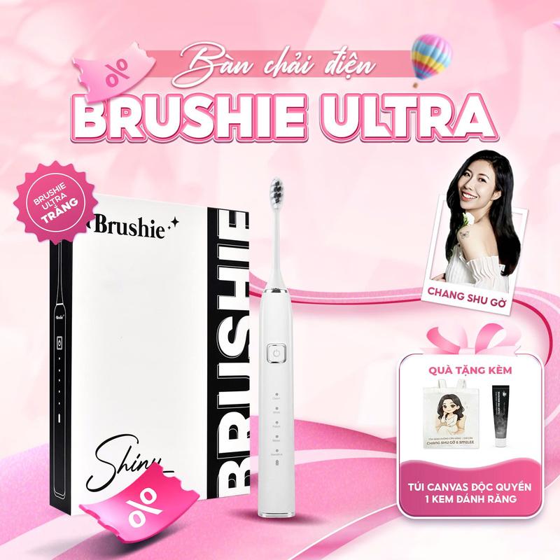 [CSG_DEAL ĐỘC QUYỀN] Bàn chải điện Brushie Ultra tích hợp đầu rửa mặt [BẢO HÀNH 1000 NGÀY]+ 1 TÚI CANVAS ChangShuGo+ 1 KEM ĐÁNH RĂNG #BRULT