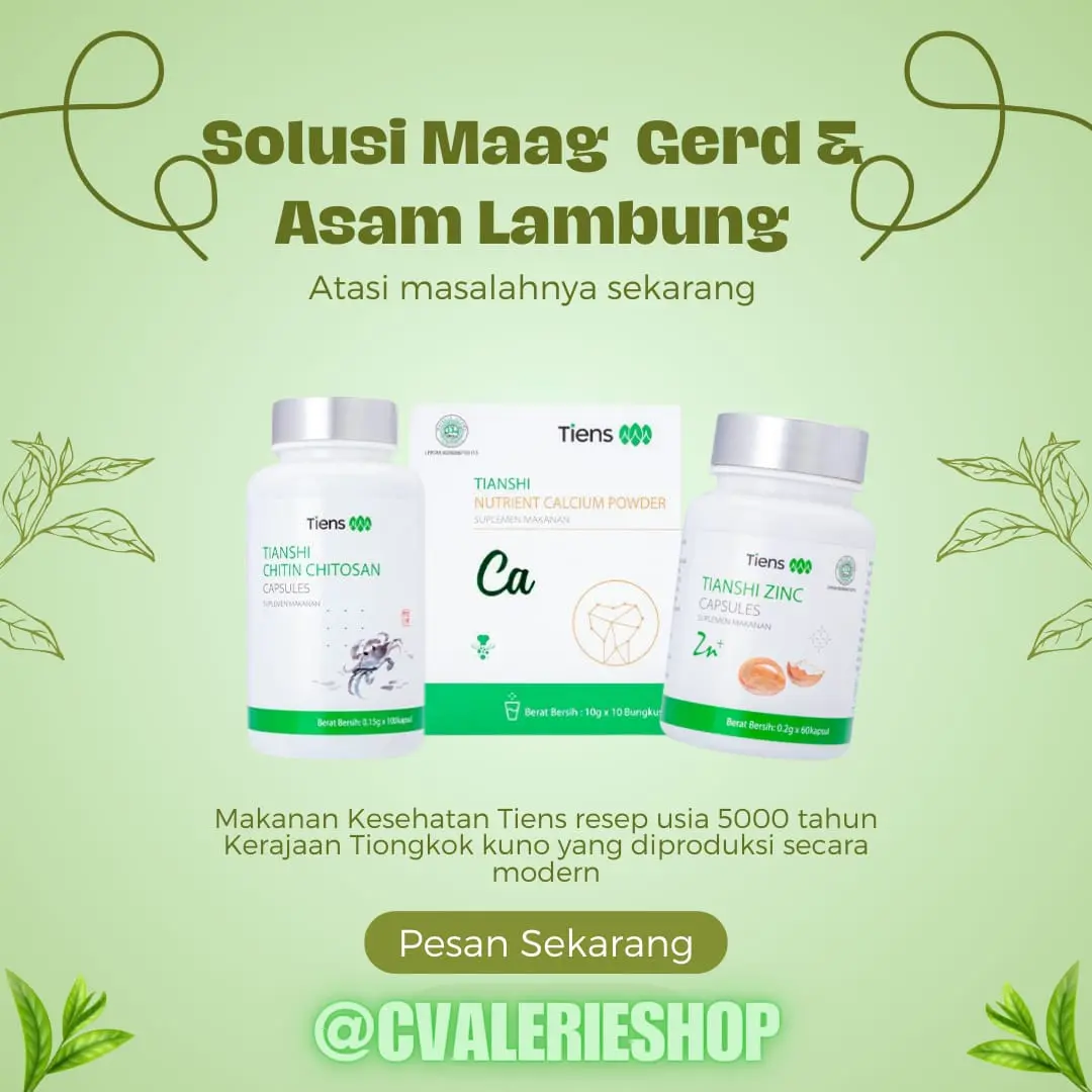 Tiens Solusi Maag Gerd & Asam Lambung chitin zinc cal