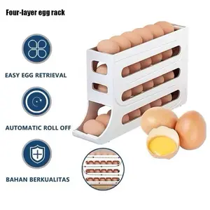 Rak Telur Tingkat / Tempat Penyimpanan Telur Minimalis 4 Tier Rak Penyimpanan