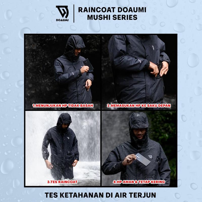 Product Introduction of Raincoat Jas Hujan Doaumi Mushi Pria Wanita Dewasa Jas Hujan Motor Setelan Jaket Anti Rembes 0