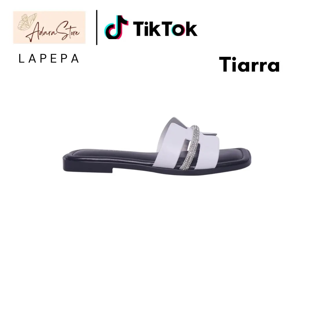 Lapepa TIARA Sandal Kasual Wanita Sendal Flat Slop Blink Bling Model Teplek Tatakan Empuk Tanpa Hak Size 36-40 Kekinian Cewek Perempuan