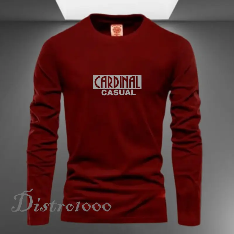 PROMO COD ( BAHAN TEBAL )  Kaos Distro 100% COTTON Kaos pria I Wanita Lengan Panjang[C4RDIN4L BLOK]  prin GREY Premium 4