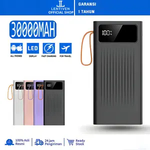 (Spesial LIVE) LENTIVEN Powerbank 30000mah Mini Fast Charging With 4 usb LED Display PJ57