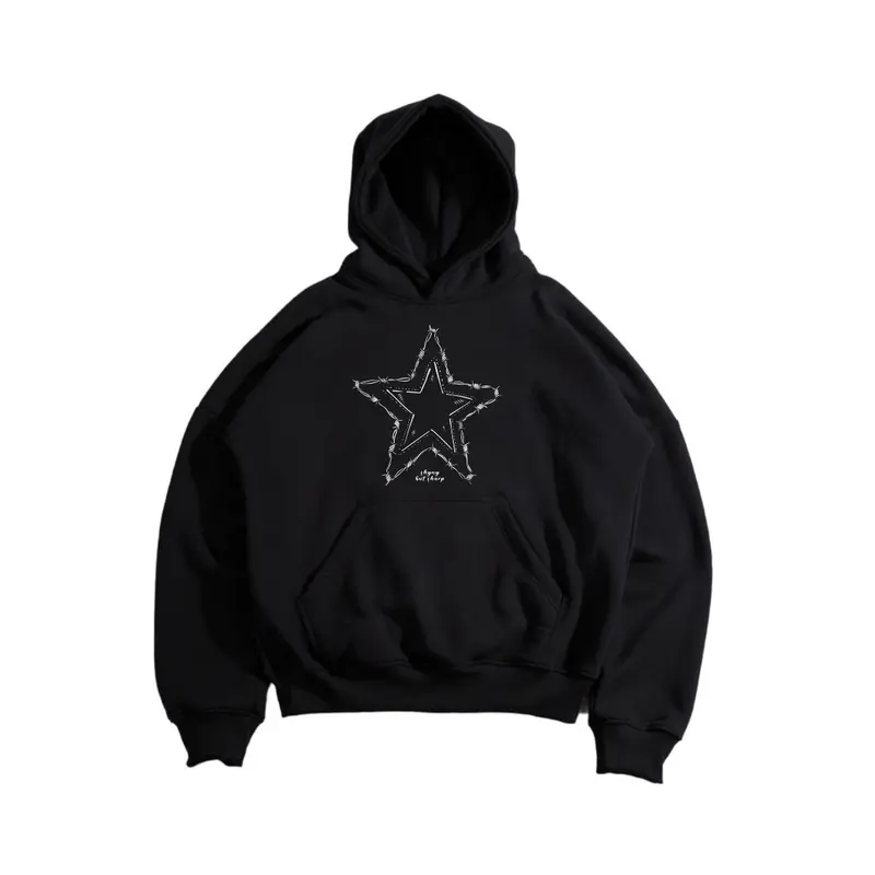 Hoodie Boxy Oversize Starboy Keren Cowok Cewek Fleece 280 Gsm Adem Tebal 2