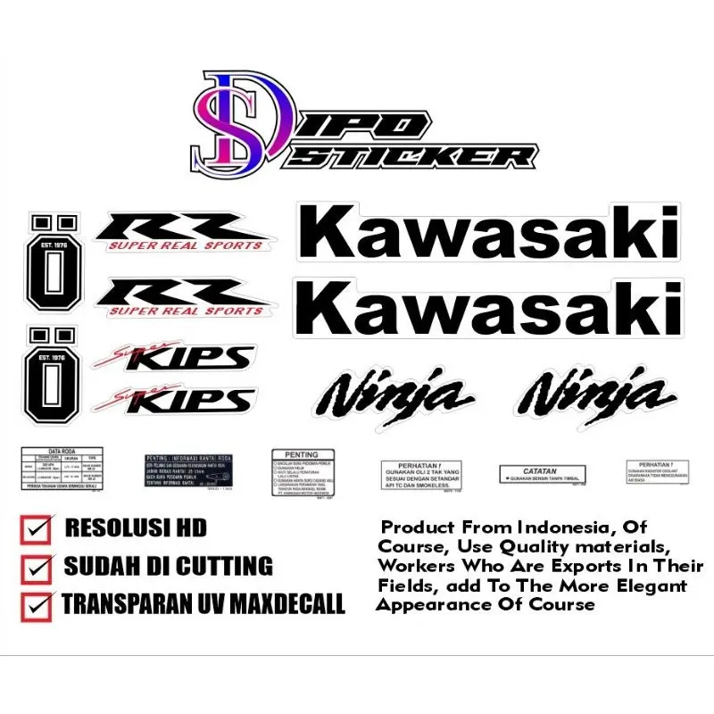 sticker striping kawasaki ninja RR new transparan maxdecall bisa riquest Motorcycle