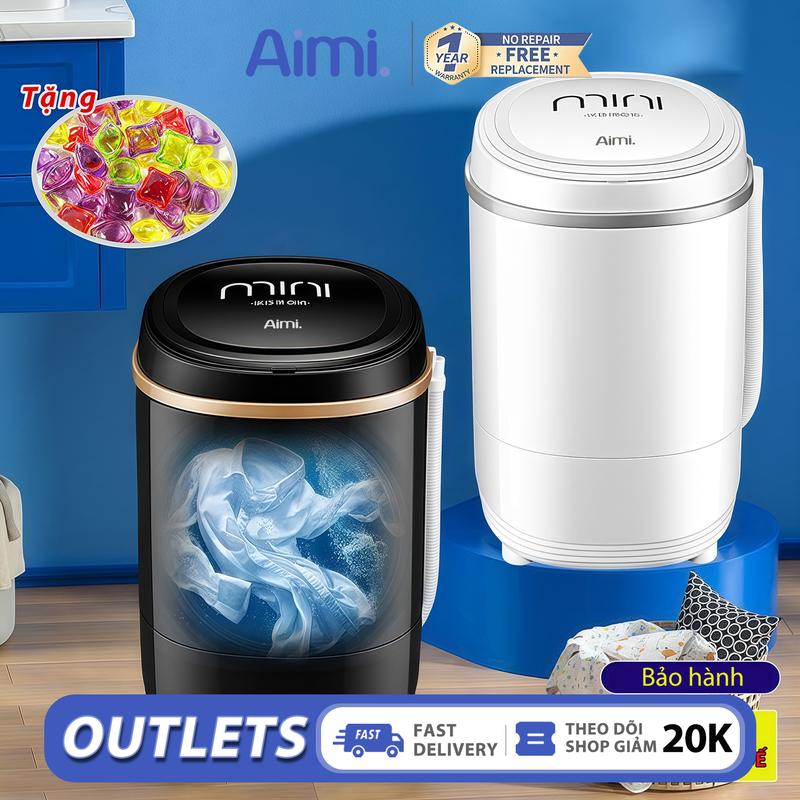 Máy Giặt Mini - Tặng 5 túi viên giặt-Giặt Giày Quần áo Vắt , Tia UV , Hẹn Giờ - Bảo Hành 72 Tháng Làm Sạch