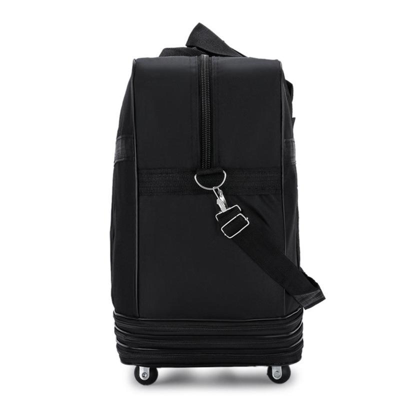 1 chiếc vali du lịch cỡ rất lớn bằng vải Oxford, vali kéo có thể mở rộng, màu đen