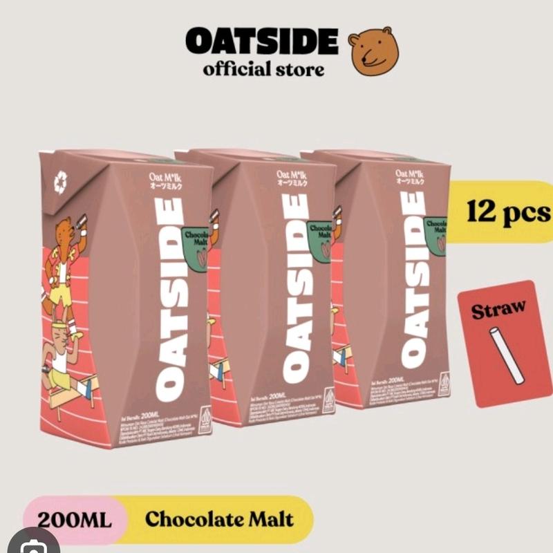 OATSIDE OATMILK CHOCOLATE MALT DUS isi 24PCS 200ML Sedotan (Straw) 2