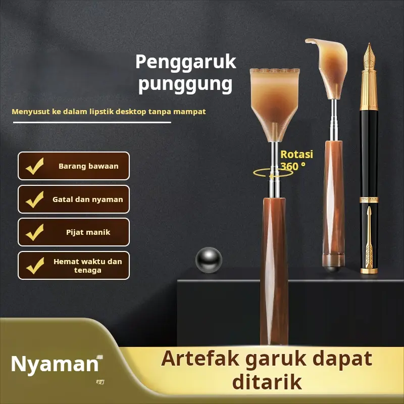 Tanduk sapi yang dapat ditarik kembali, jaring gatal gatal multifungsi merah multifungsi menggaruk punggung 0