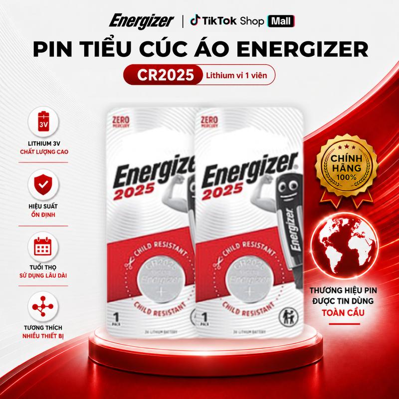 PIN ENERGIZER Specialty E-CR2025, pin tiểu 3 VOLT cho điều khiển, chìa khoá xe
