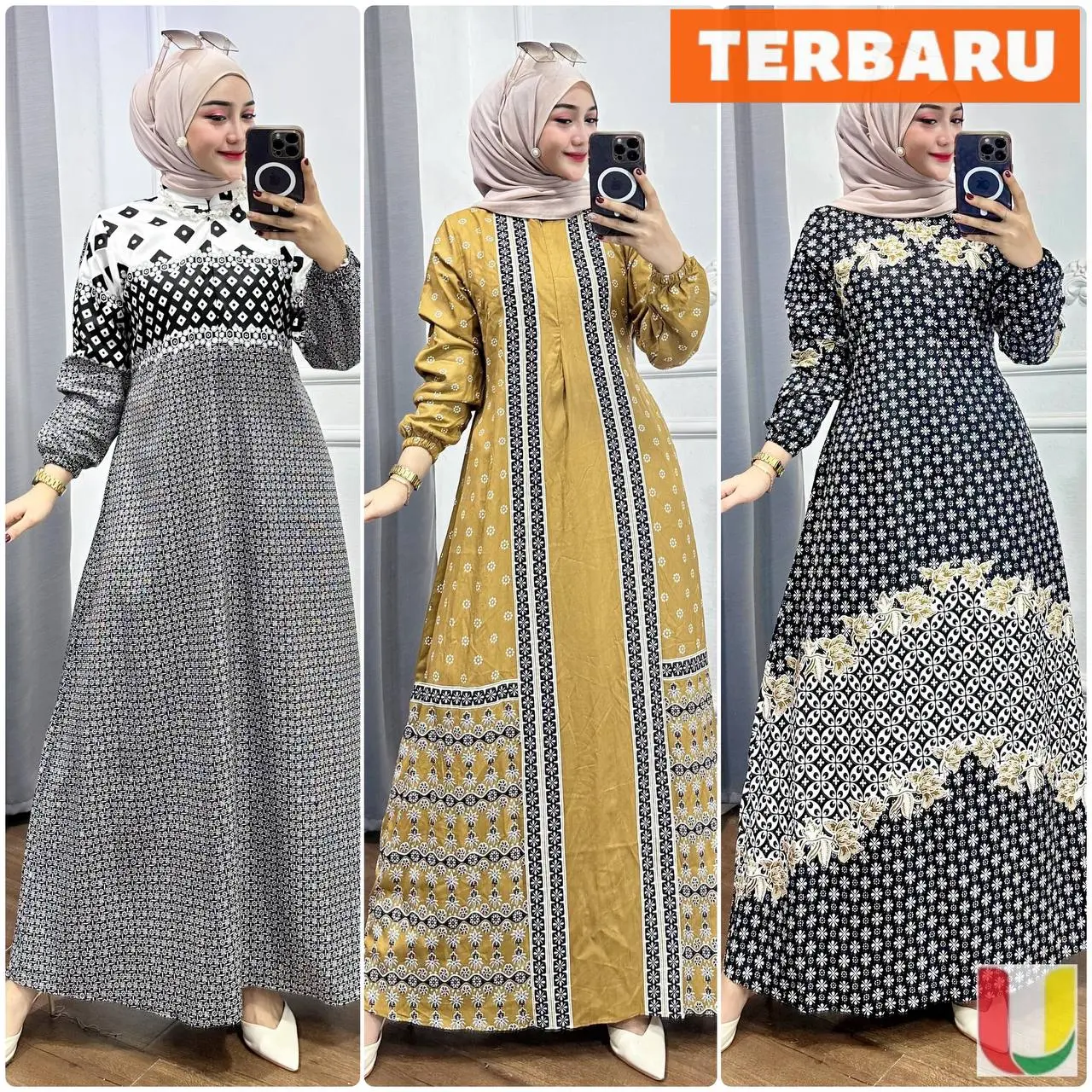 Batik Usman - Gamis Rayon Premium Terbaru 2024 Gamis Naura Busui Jumbo Viral Lebaran Muslim Motif