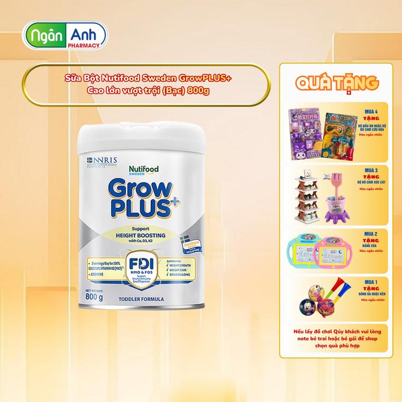 Sữa Bột Nutifood GrowPLUS+ Cao Lớn Vượt Trội 800g- Link chính