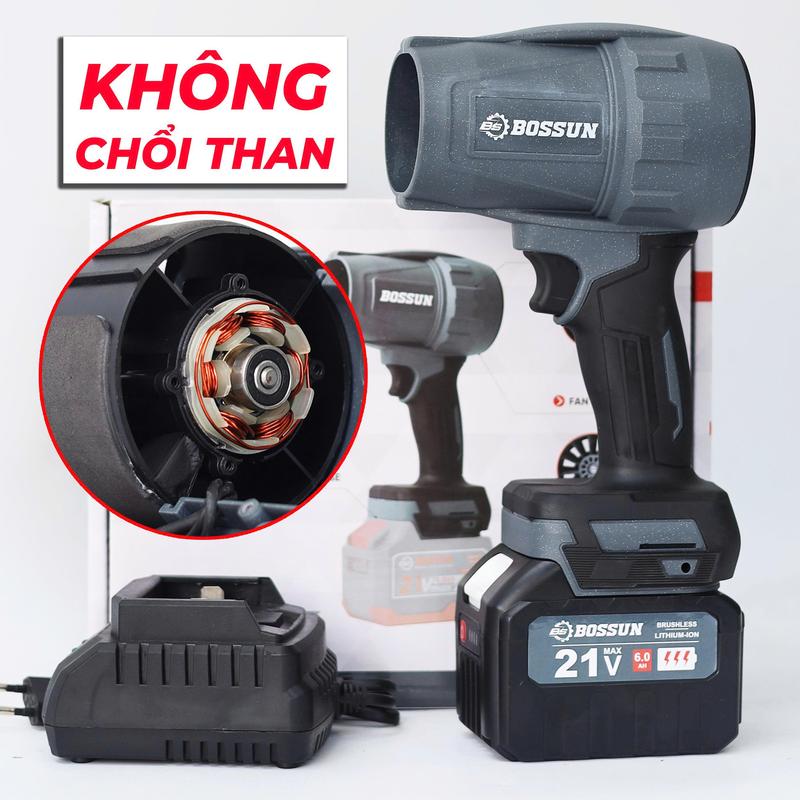  Máy Thổi Phản Lực Dùng Pin Bossun - M21B-HT1000G - Động Cơ Không Chổi Than - Chân Pin Phổ Thông - Pin 15 Cell 21V 6Ah - Bảo Hành Chính Hãng 6 Tháng 