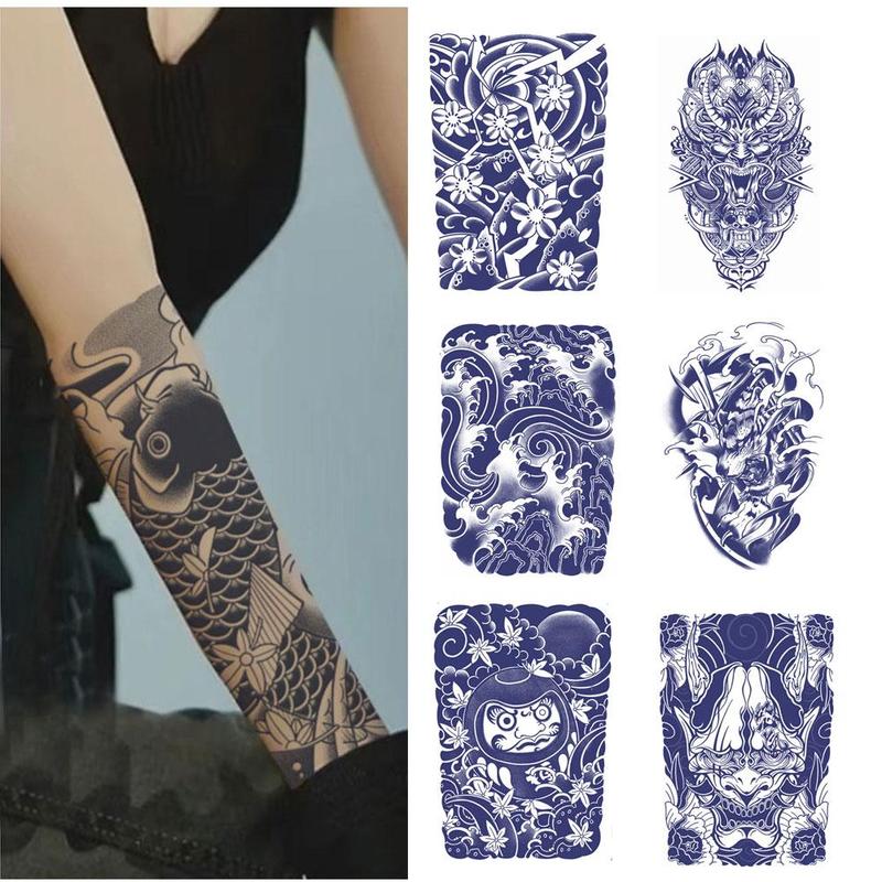 Hình Xăm Dán Cánh Tay Hoa, 1 Miếng, Hình Xăm Giả Tạm Thời Bán Vĩnh Viễn, Không Thấm Nước, 8 Kiểu Có Sẵn 2