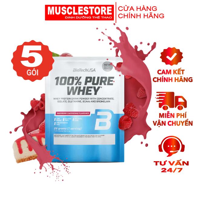  Sample Whey BioTechUSA 100% Pure Whey  5 Lần Dùng  Bổ Sung Protein BCAA và Glutamine | MuscleStore 