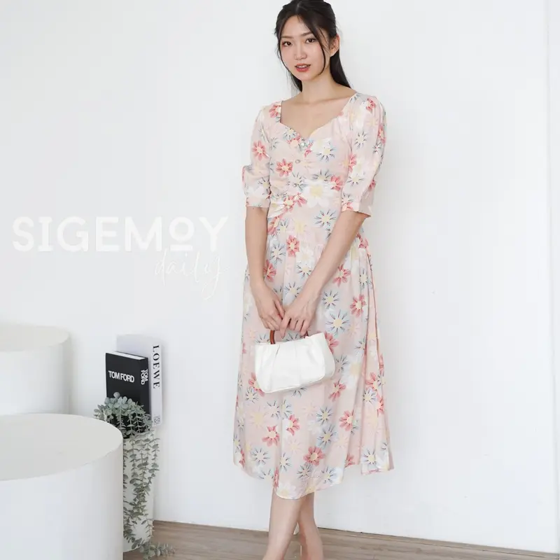 SIGEMOY DAILY -  FUJI DRESS - KOREAN VINTAGE DRESS DASTER NYAMAN BUMIL BUSUI FRIENDLY - SIGEMOY PAJAMAS 7