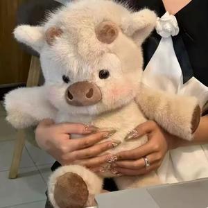 Juguete de vaca suave, muñeco de animal de peluche vacas Highland, regalo lindo para cumpleaños, suave y adorable, perfecto para niños y coleccionistas