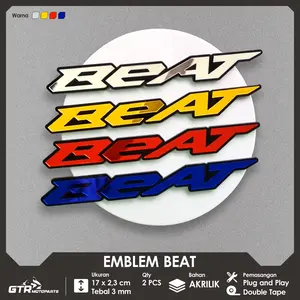 [COD] GTR Emblem Beat 2 PCS Logo Timbul Mirror Anti Karat 3D Aksesoris Motor