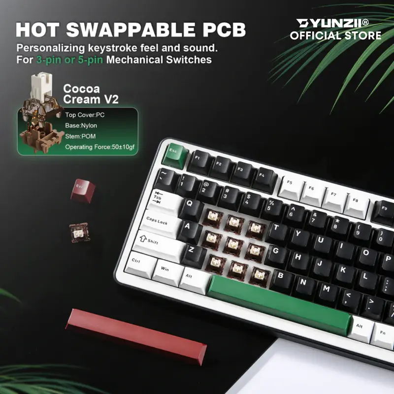 Yunzii B75 / B-75 Pro Mechanical Keyboard Gasket Wireless 3in1 Connection 3