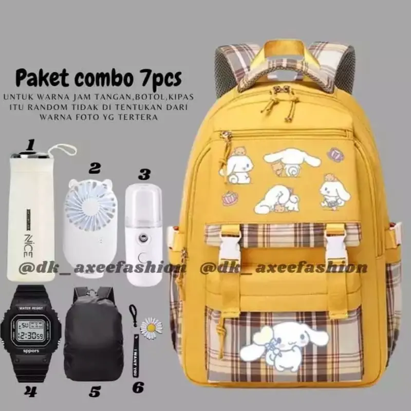 Gumoy - Tas Ransel Sekolah Anak SD SMP Banyak Bonus Karakter Kartun Tas Punggung Anak Lucu Fashion Anak tas kuromi anak tk 1