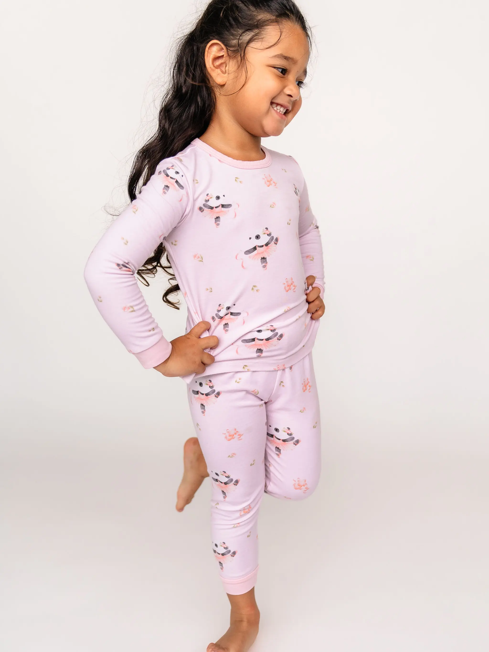 MamaPyjama Ballerina Panda TENCEL Long Sleeve Kids Pyjama Set