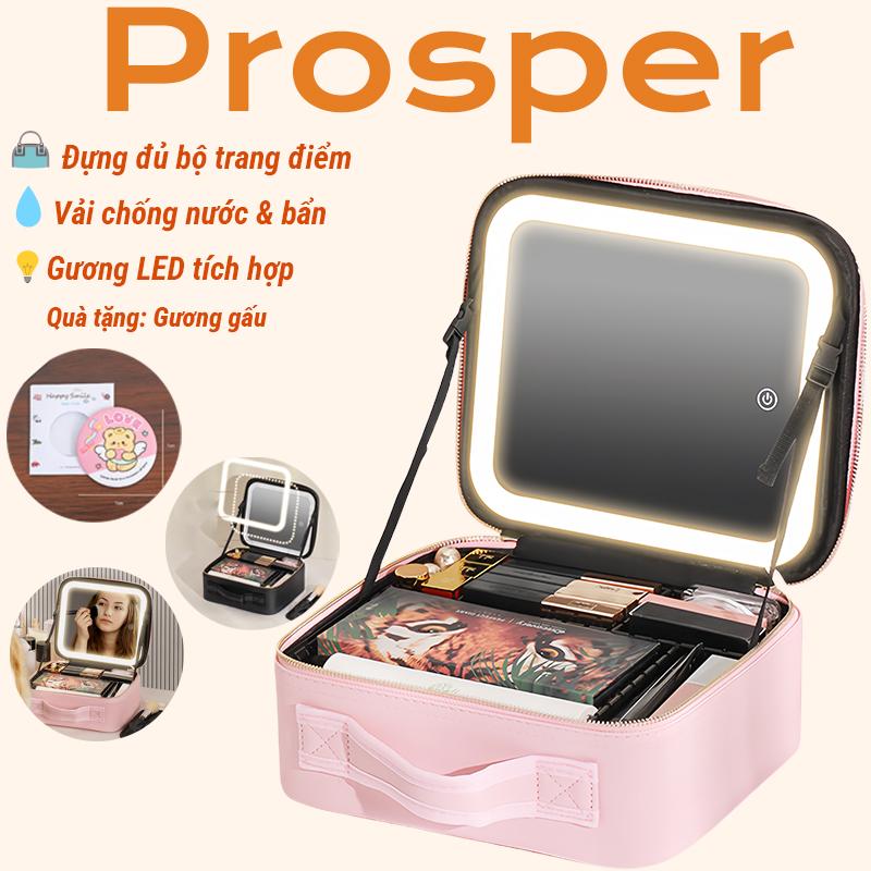 cốp đựng mỹ phẩm led cốp đựng đồ trang điểm túi đựng đồ makeup túi đựng đồ trang điểm túi đựng mĩ phẩm có gương hộp đựng mỹ phẩm có nắp