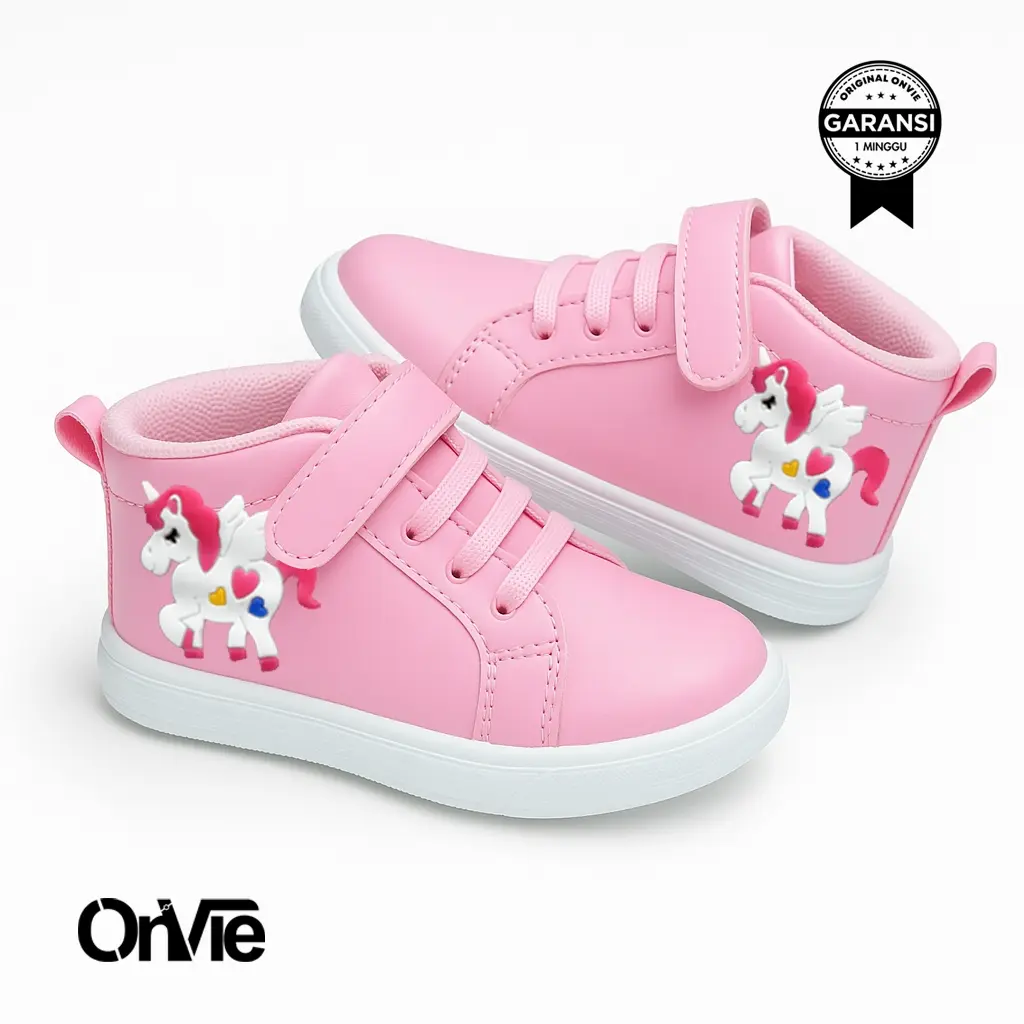 Sepatu Boots Anak Perempuan Motif Unicorn | Sepatu Sekolah Anak Onvie