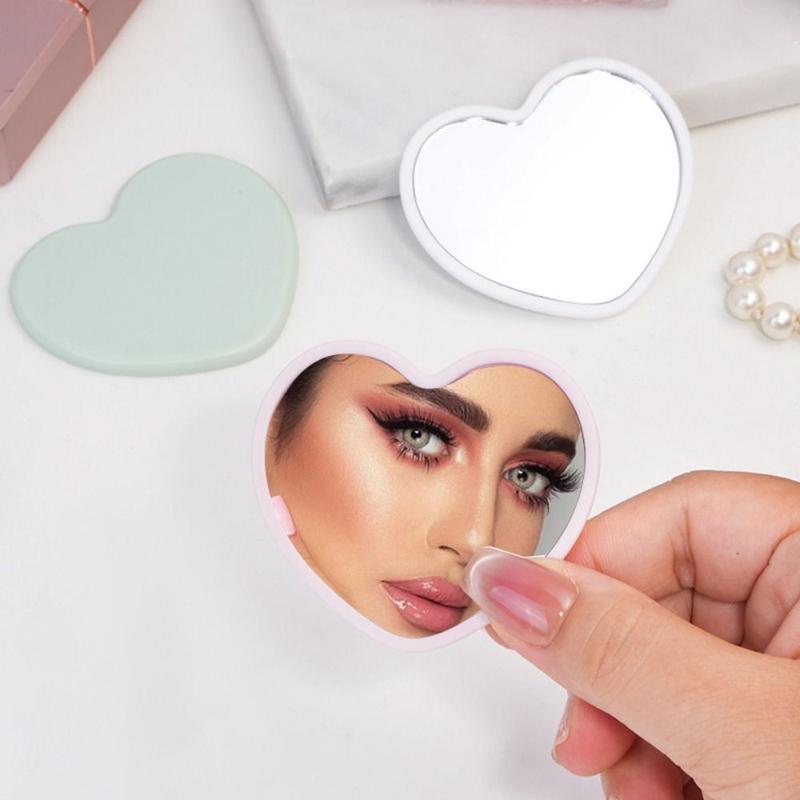 Modern Single-sided Heart-shaped Mirror High-definition Little Handheld Mirror Handheld Beauty Make-up Mirror Cosmetic 1