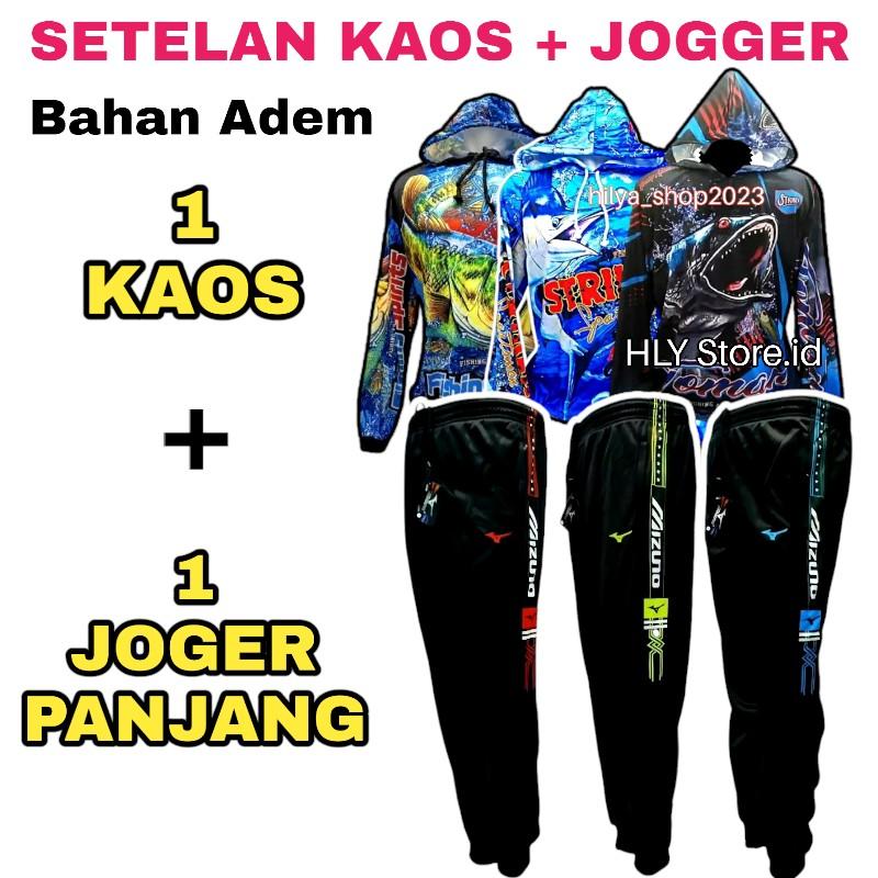 Product Introduction of [ Paket 3 Setel ] 3 Kaos Jersey + 3 Joger Panjang / Kaos Outdoor / Kaos Mancing / Kaos Proyek / Baju Kerja / Kaos Petani-Setelan  Dewasa  Pria 23