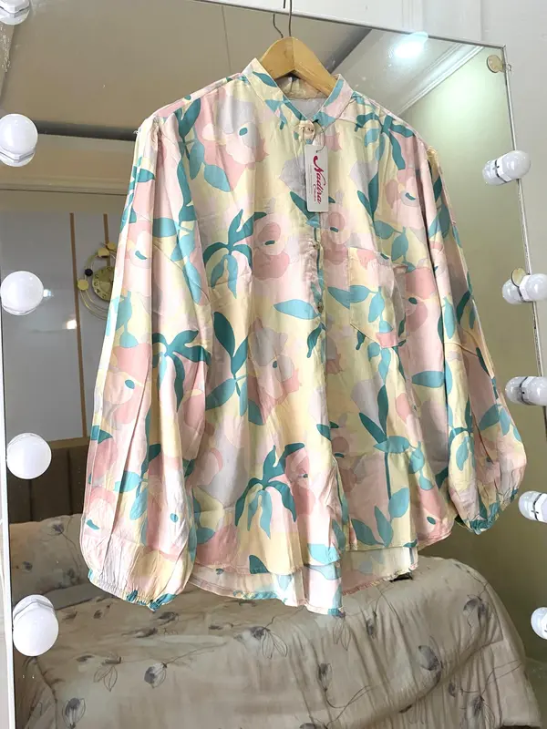 Kirani Kemeja Salur Rayon Premium/Atasan Wanita Salur Terbaru 2025 4