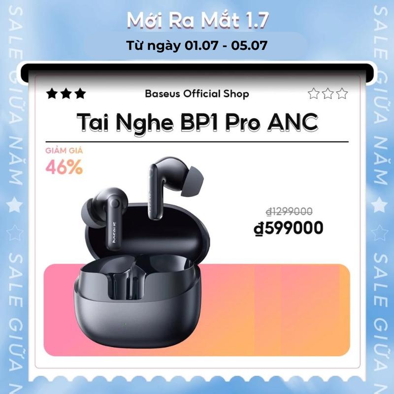   NEW HOT   KOC x BASEUS Tai nghe không dây Baseus BP1 Pro ANC -50dB Giảm tiếng ồn Hi-Res Bluetooth 6.0 IPX55 Chống nước 55Hr 
