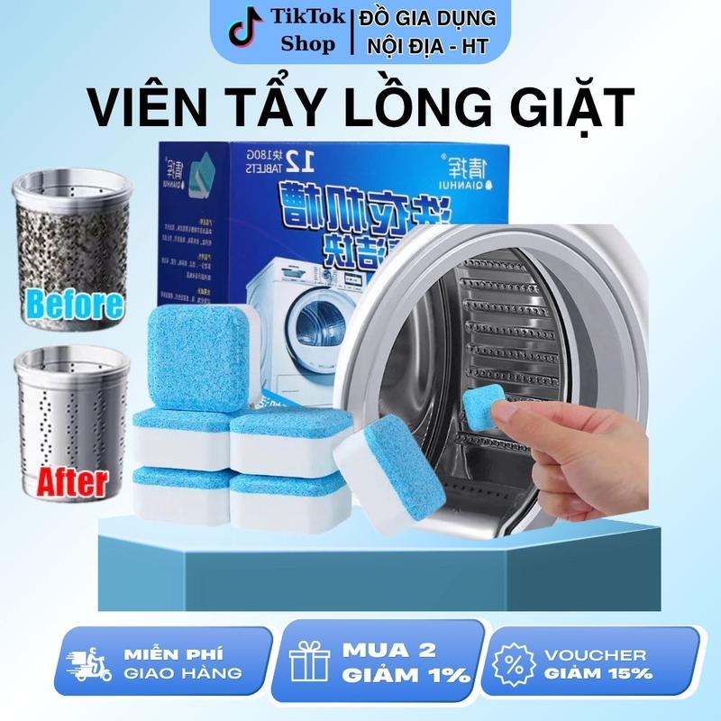 BỘ 36 VIÊN TẨY LỒNG GIẶT - Viên Tẩy Lồng Máy Giặt Vệ Sinh Sạch Sẽ Cặn Bã Bụi Bẩn, Tăng Tuổi Thọ Máy Giặt. Làm Sạch