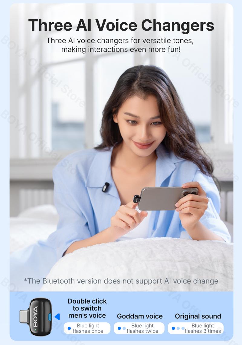 Product Introduction of Micro Đầu Ngón Tay, BOYA, Micro kẹp không dây, dành cho điện thoại di động, Phỏng Vấn Trực Tiếp, Ghi Video ngắn ngoài trời, Giảm tiếng ồn, Phiên bản Type-C và Lightning, Kích thước nhỏ 11