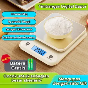 5Kg Timbangan elektronik dapur presisi Timbangan Gram untuk Memanggang di Rumah Timbangan makanan Penimbangan Skala gram kecil Akurasi 1g  Stainless Kitchenware krani  timbangan  sawit