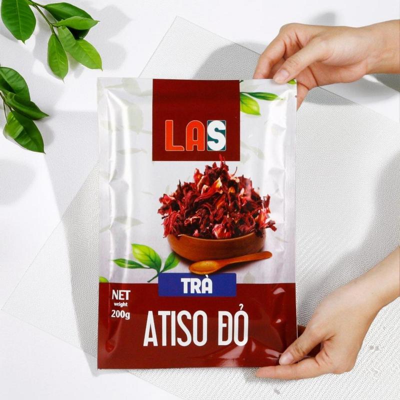 Hoa Atiso đỏ sấy khô dùng pha trà nấu siro pha chế Đã được làm sạch - Gói 200gr hút chân không gọn gàng - Trà hibiscus | LAS