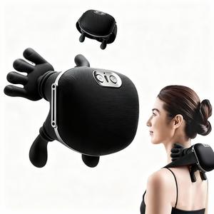 プロ仕様のワイヤレス電動ネック＆ショルダー用ヒーター付きマッサージャー、リアルな3D感、深部akupointマッサージ、3段階調節可能、携帯に便利