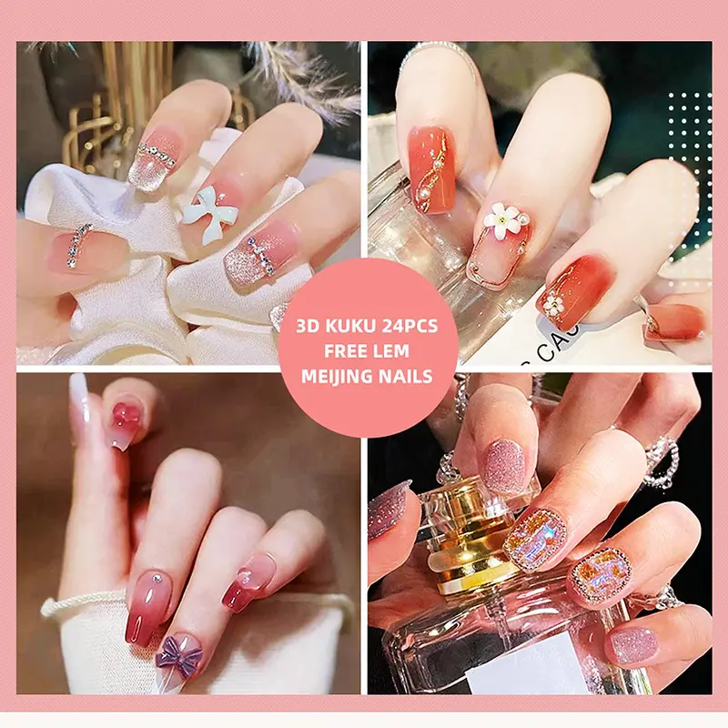Kuku Palsu nail art aesthetic dan lem wisuda tangan pewarna Nails Grooming Manicure Set Pedicure Set Stainless Steel Polish Cat Elegant 0