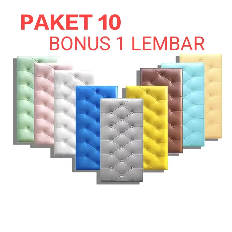 PROMO PAKET 10 LEMBAR BONUS 1 !! WALLPAPER 3D FOAM HEADBOARD BED 60X30CM
