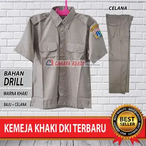 Kemeja Khaki DKI Terbaru Seragam Khaki DKI Terbaru Baju Khaki DKI Terbaru