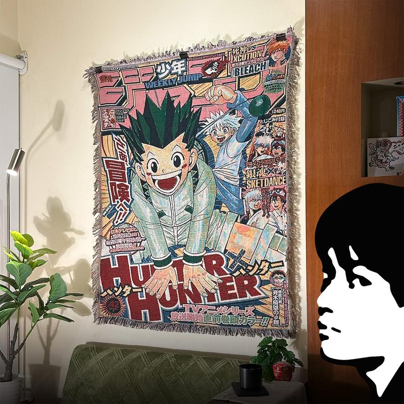 Woven Tapestry Art Hunter X Hunter Gon & Killua L130cm x P160cm | Throw Blanket / Wall Decoration 0