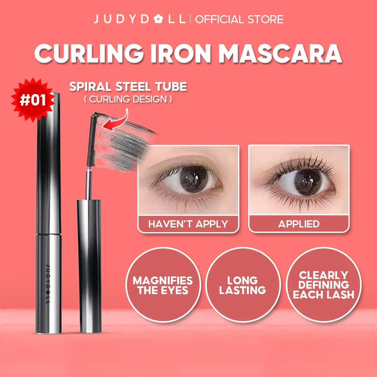 Judydoll Curling Iron Mascara for Voluminous Lashes